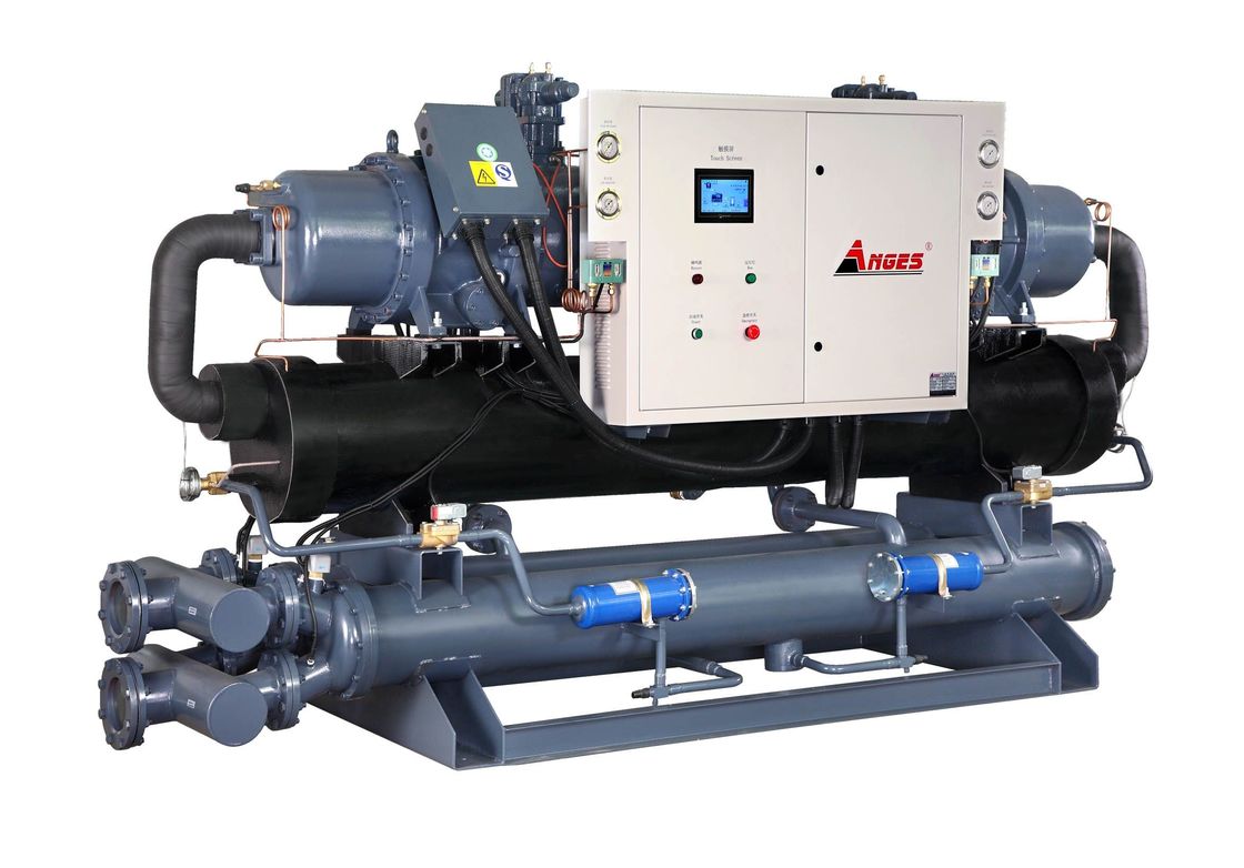 Chiller à vis refroidi à l'eau pour l'extrusion de plastique avec compresseur à vis semi-hermétique et conception de coque et de tube