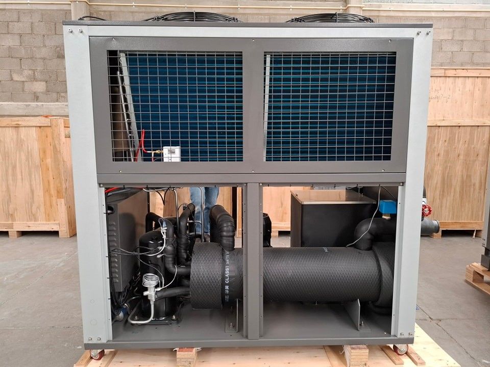5HP refroidisseur d'eau industriel Traitement du plastique 5RT refroidisseur à air pour refroidissement chimique pharmaceutique Condensateur de tubes de cuivre