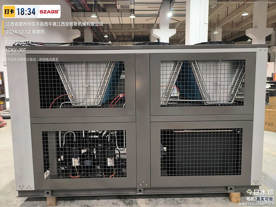 Chiller industriel à onduleur refroidi à l'air de haute efficacité de 30 ch pour les applications de moulage par injection de plastique et de transformation alimentaire