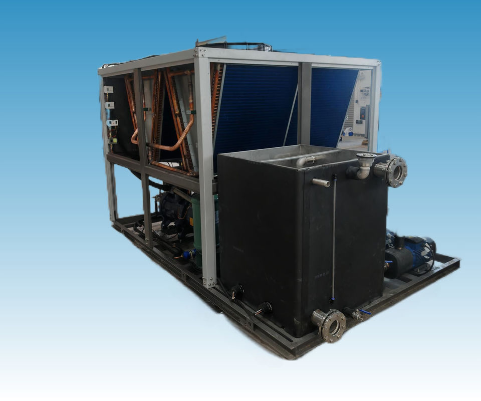 Adoption d'un système de refroidissement écologique pour la récupération des déchets de chaleur pour l'industrie chimique et la production de batteries au lithium Économie d'énergie Condensateur de tubes de cuivre fin refroidi à l'air avec réfrigérant R410A