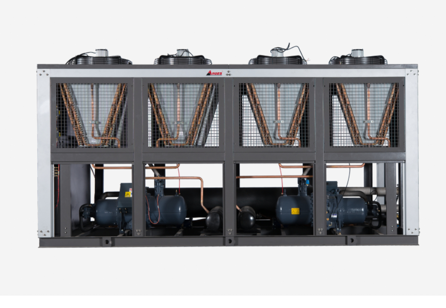Chiller à rouleaux refroidi à l'air de haute capacité de 470 kW pour le refroidissement à l'eau des procédés industriels dans l'impression et la stratification de films BOPP